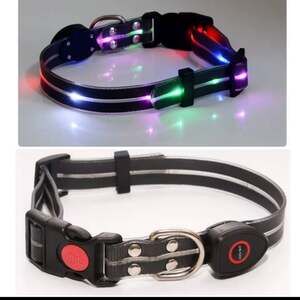 Peti-to-Go LED Rechargeable Multi-Color Light Up Dog Collar